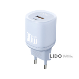 Мережевий зарядний пристрій XO L151 30W 1USB-A+1USB-C синій