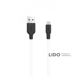 Кабель Hoco X21 Silicone Micro USB (1м) білий/чорний