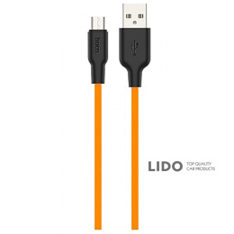 Кабель Hoco X21 Silicone Micro USB (1м) оранжевый/черный