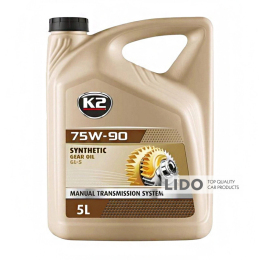 Трансмиссионное масло K2 Synthetic Gear Oil GL-5 75W-90 5л