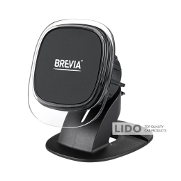 Держатель телефона автомобильный Brevia Dash СrystalMag на приборную панель, 4 магнита, черный