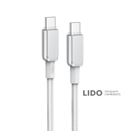 Кабель XO PVC Shiny Colorful Type-C to Type-C 60W 1м білий