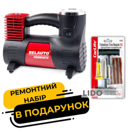 Компрессор автомобильный Белавто Муромец 10Атм 40л/мин 170Вт BK43 + Набор для ремонта шин CarLife