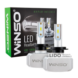 Автолампа Winso LED H7 12/24V 40Вт 5000Лм 6000K PX26d CSP Chip 2шт