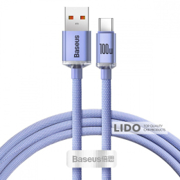 Кабель Baseus Crystal Shine Series Fast Charging Type-C 100W (1.2m) фіолетовий
