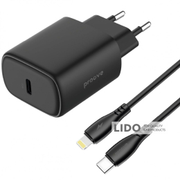 Сетевое зарядное устройство Proove Silicone Power 2 20W Type-C + Кабель Type-C to Lightning черный