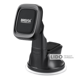 Держатель телефона автомобильный Brevia DashFix MagHold с присоской, 4 магнита, черный