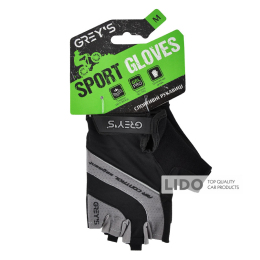 Велоперчатки Grey's с короткими пальцами и гелевыми вставками, черно-серые М GR18352