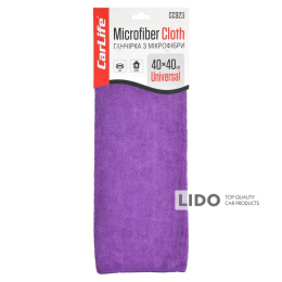 Тряпка из микрофибры CarLife, 40x40 см, фиолетовая