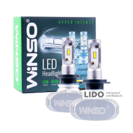LED автолампа Winso H7 12/24V 6000К 4000Lm 50W CSP Cree Chip 19х19, 2шт