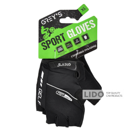 Велоперчатки Grey's с короткими пальцами и гелевыми вставками, черные ХL GR18114