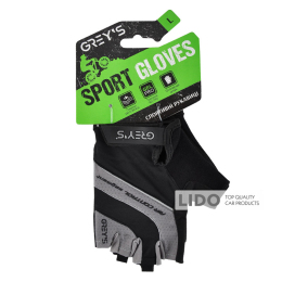 Велоперчатки Grey's с короткими пальцами и гелевыми вставками, черно-серые L GR18353