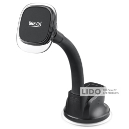 Держатель телефона автомобильный Brevia FlexArm СrystalMag с присоской, гибкий 163мм, 4 магнита, черный