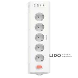 Мережевий фільтр Proove Prism Socket (5xAC + 2xType-C + 2xUSB) 1.6m білий