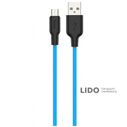 Кабель Hoco X21 Plus Silicone Micro USB (1м) синій/чорний