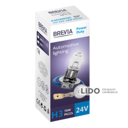 Галогенова лампа Brevia H3 24V 70W PK22s Power Duty CP