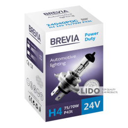 Галогеновая лампа Brevia H4 24V 75/70W P43t Power Duty CP