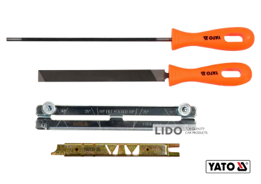 Набір для гостріння ланцюгів з напильником YATO Ø4 мм 4 шт арт.YT-85040