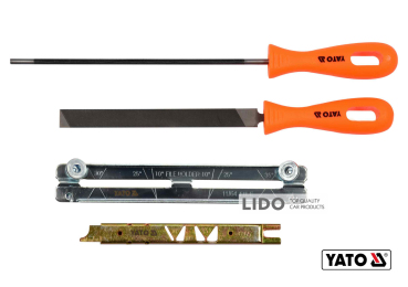 Набір для гостріння ланцюгів з напильником YATO Ø4.5 мм 4 шт арт.YT-85041