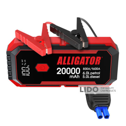 Пусковое устройство Alligator Jump Starter 800A/1600A 20000mAh со Smart-клеммами