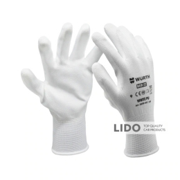 Перчатки защитные с полиуретановым покрытием Wurth White PU пара, размер 8
