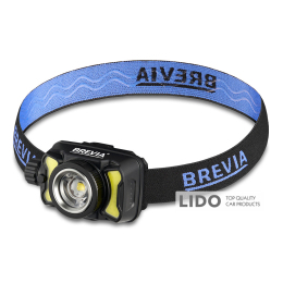 Фонарь налобный Brevia 550Lm, 3W CREE XPG+COB, 1200mAh/3xAAA, Zoom, с сенсором белый/красный