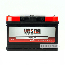 Аккумулятор Vesna Premium 75 Ah/12V [- +] низкий