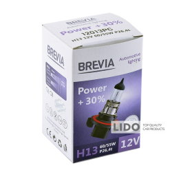 Галогеновая лампа Brevia H13 12V 60/55W P26.4t Power +30% CP