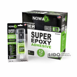Клей эпоксидный двухкомпонентный Nowax Super Epoxy Adhesive прозрачный, 30г