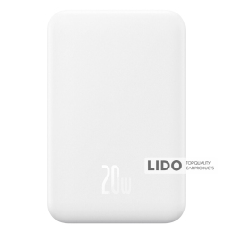 Повербанк (Power Bank) Baseus Magnetic Mini Wireless Fast Charge Power Bank 5000mAh 20W білий