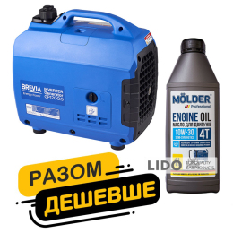 Комплект генератор Brevia инверторный бензиновый 1,2кВт GP1200iS + масло Molder Engine Oil 4T 10W-30 1л
