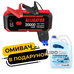 Пусковое устройство Alligator Jump Starter 800A/1600A 20000mAh JS843 + омыватель стекла AutoDrive -22°С 4л AD0123