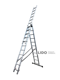 Лестница трехсекционная алюминиевая GTM KME311 3x11 ступеней 2.99-7.31м