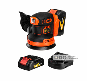 Эксцентриковая шлифмашина аккумуляторная GTM OSC18/125BL 18В 125мм 6000-12000об/мин
