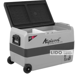 Компресорний автохолодильник Alpicool T60 (LG) (двокамерний, 60 літрів). До -20°C, Живлення 12, 24, 220В