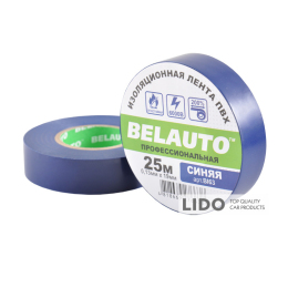 Стрічка ізоляційна ПВХ Belauto 25м, 0.13x19мм, синя, проф., вогнетривка