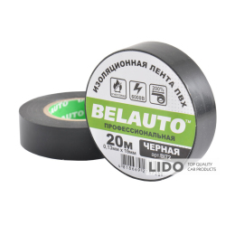 Стрічка ізоляційна ПВХ Belauto 20м, 0.13x19мм, чорна, проф., вогнетривка