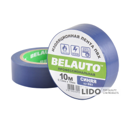 Стрічка ізоляційна ПВХ Belauto 10м, 0.13x19мм, синя, проф., вогнетривка