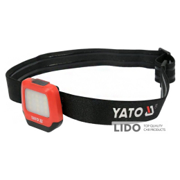 Фонарь на лоб диодный 2в1 YATO питание Li-Po акум 3,7В 500мАгод 200/150Lm зарядка USB