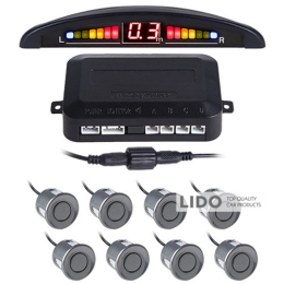 Парковочная система Pulso LP-10180 LED 8 датчиков D=22мм grey