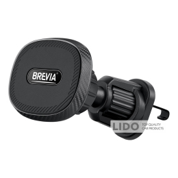 Держатель телефона автомобильный Brevia AirVent Pro MagStrong на дефлектор, 6 магнитов, черный