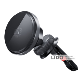 Тримач телефону автомобільний XO з бездротовою зарядкою CX015 15W Magnetic Car Air Outlet Wireless чорний
