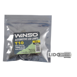 LED автолампа Winso 12V SMD T10 W2.1x9.5d, 10шт