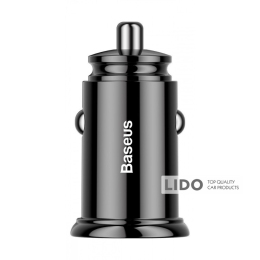 Автомобильное зарядное устройство Baseus Circular Plastic PD3.0 QC 4.0 + 30W USB + Type-C (black)