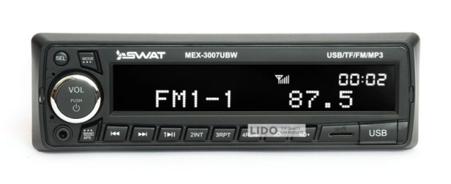 Автомагнітола 1DIN Swat MEX-3007UBW