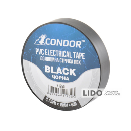 Лента изоляционная ПВХ Condor 50м, 0.13х19мм, черная