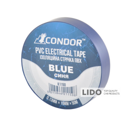 Стрічка ізоляційна ПВХ Condor 50м, 0.13х19мм, синя