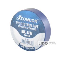 Стрічка ізоляційна ПВХ Condor 30м, 0.13х19мм, синя