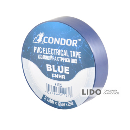 Лента изоляционная ПВХ Condor 25м, 0.13х19мм, синяя