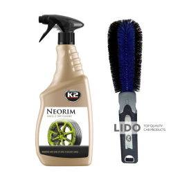Набор для мойки дисков и колпаков: K2 Neorim 700мл + щетка K2 Brush For Wheel Rim
